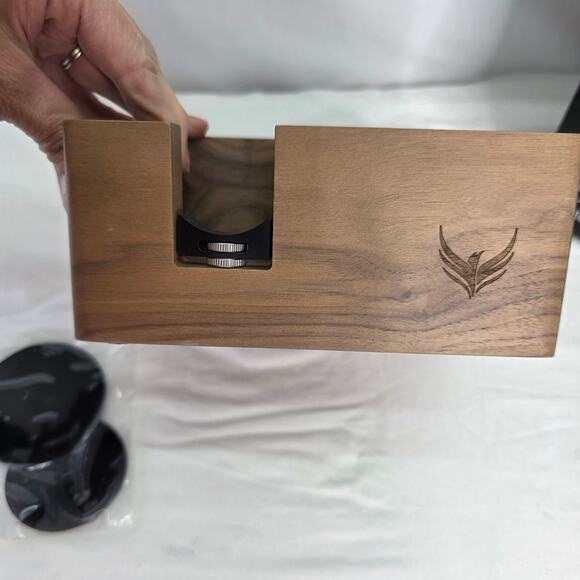 58mm Espresso Tamper Station V3 Walnut Portafilter Holder Compact Organizer - Picture 4 of 14